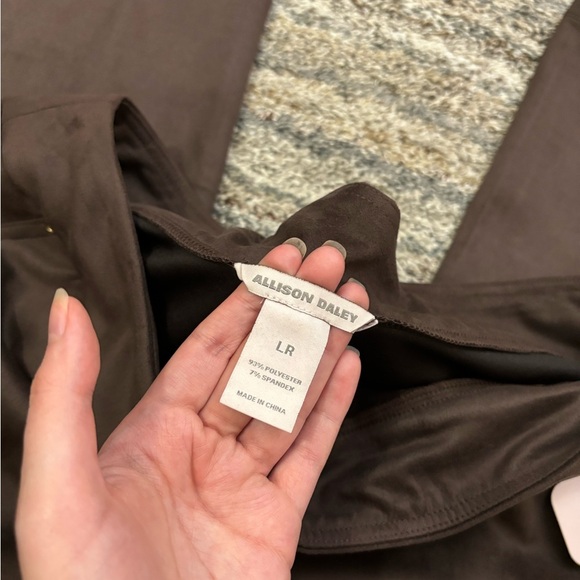 Allison Daley Faux Suede Skinny Jeggings Sz Large NWT | Brown Pull-On Jeggings- - Picture 6 of 14